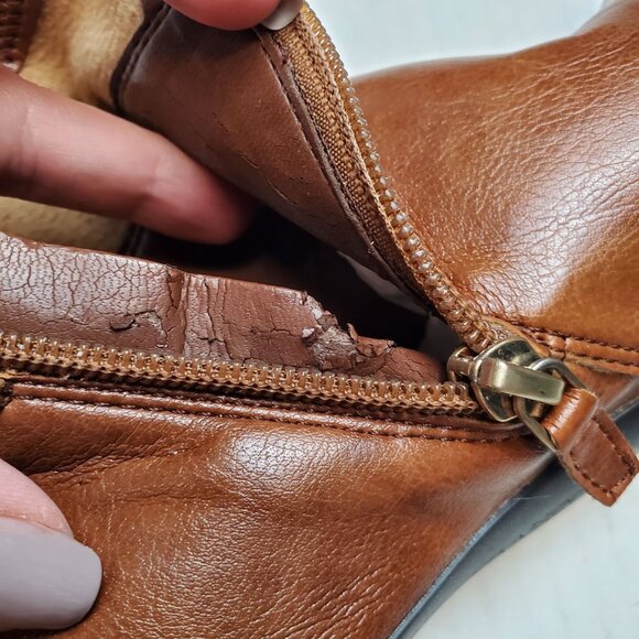 Franco Sarto Women's‎ 43855250 Tan Leather Square Toe Buckle Ankle Bootie Sz 6M - Picture 8 of 9